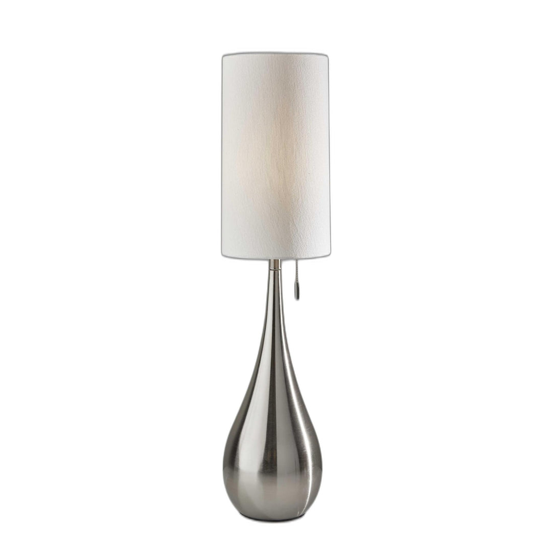 Brushed Steel Metal Teardrop Table Lamp 9 X 34.5 Silver Modern Contemporary