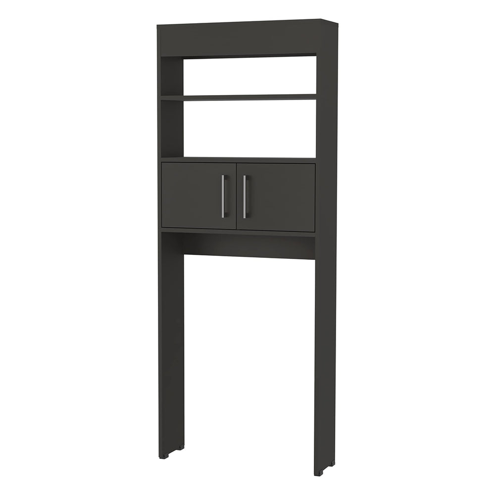 Over The Toilet Cabinet Black Modern Contemporary MDF Natural Finish Includes - Diamond Home USA