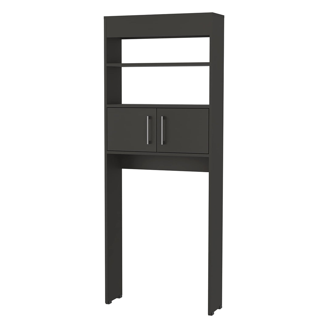 Over The Toilet Cabinet Black Modern Contemporary MDF Natural Finish Includes - Diamond Home USA