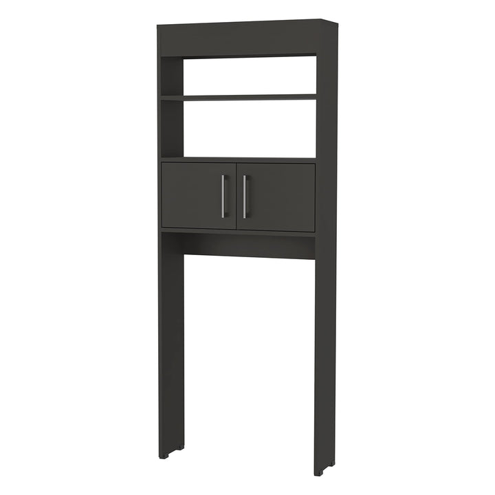 Over The Toilet Cabinet Black Modern Contemporary MDF Natural Finish Includes - Diamond Home USA