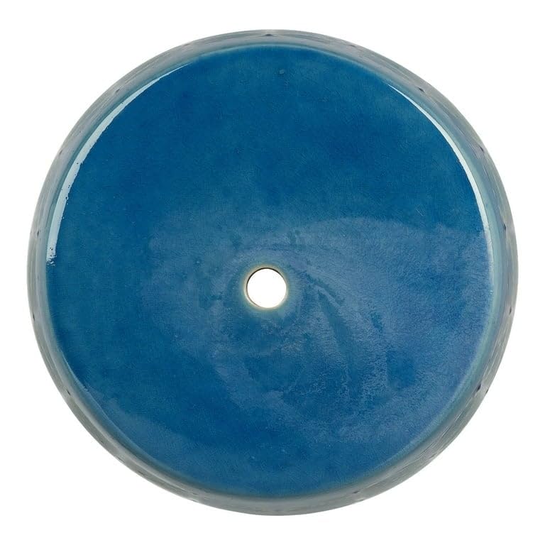 17" Marina Ceramic Garden Stool Blue Art Synthetic Finish - Diamond Home USA