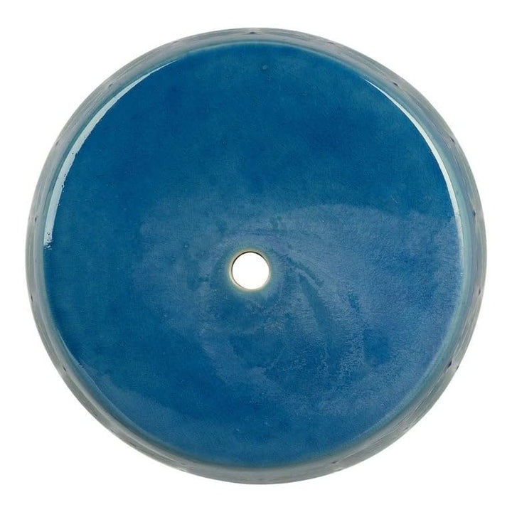 17" Marina Ceramic Garden Stool Blue Art Synthetic Finish - Diamond Home USA