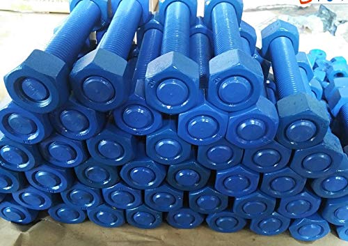 1/2" - 13 Thread Size 3-3/4" Long B7 Blue PTFE Coated Threaded Rods with HH Nuts