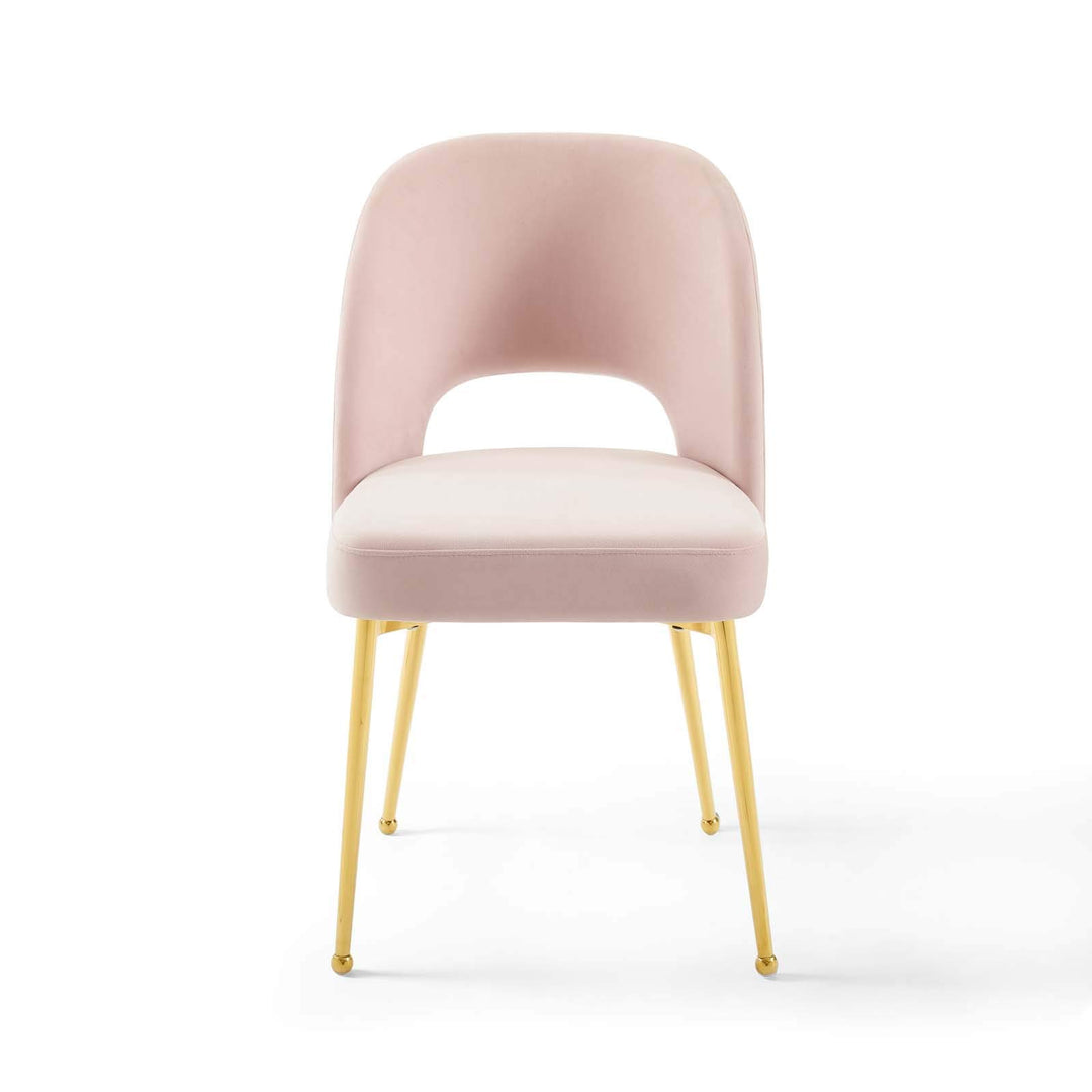 Modway Rouse Mid-Century Modern Performance Velvet Dining Side Chair in Pink - Diamond Home USA