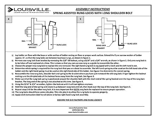 Louisville Ladder PK100D Rung Lock Kit for Aluminum Extension Ladder Gray - Diamond Home USA