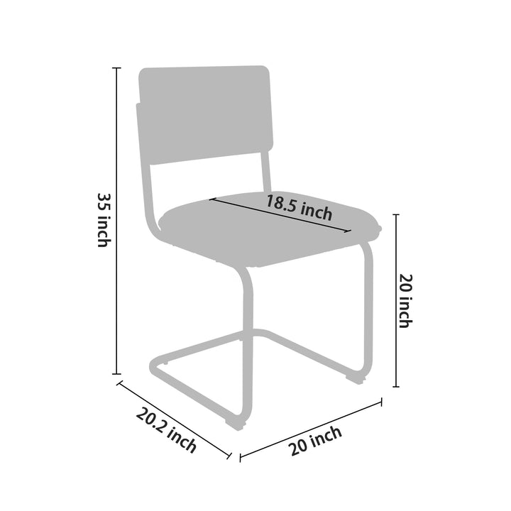 CangLong Mid-Century Modern Rattan Chairs Upholstered Fleece Seat Armless Chairs White - Diamond Home USA