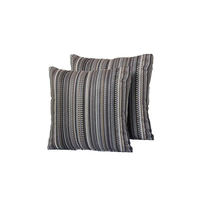 TK Classics Black Stripe Outdoor Throw Pillows Square Set of 2