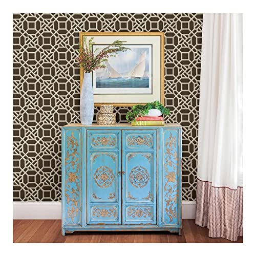 Brown Geometric Wallpaper 20.5 X Traditional Washable - Diamond Home USA