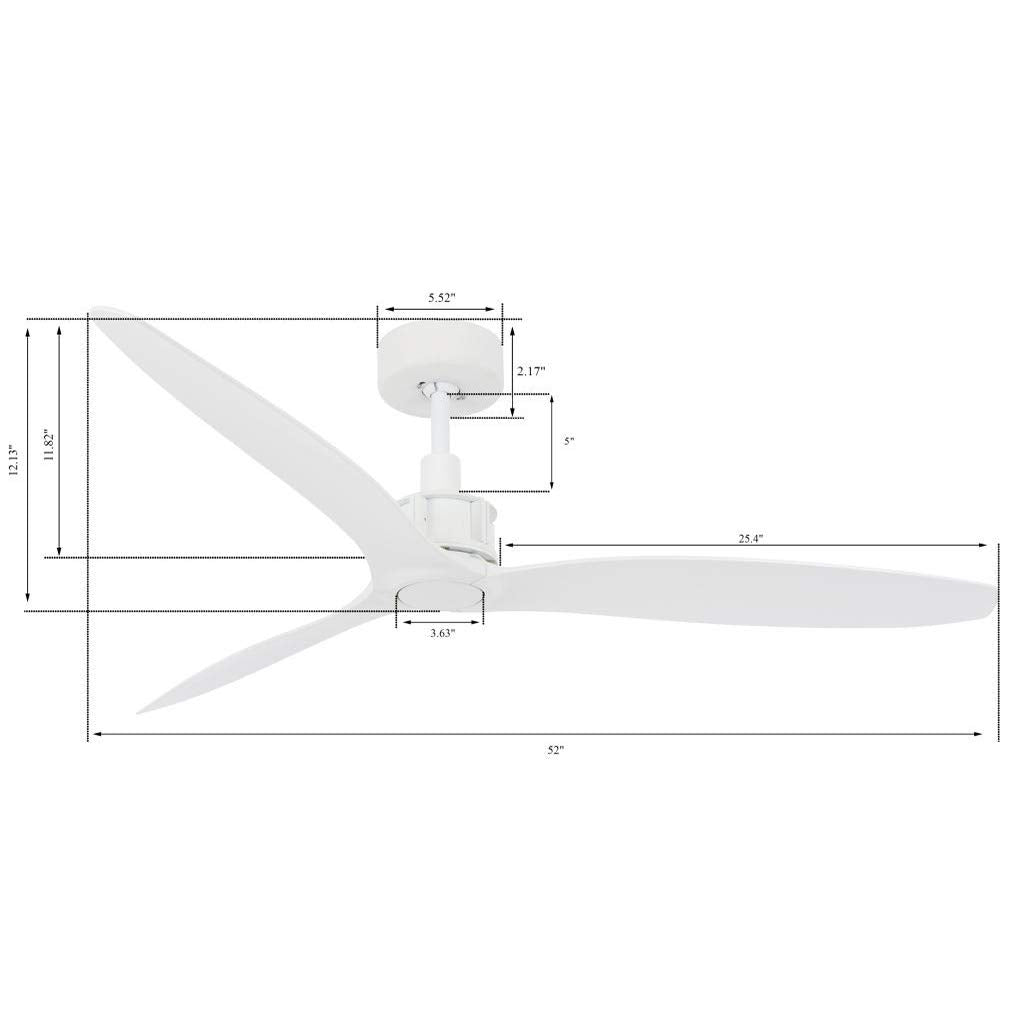Lucci Air 212916010 Viceroy Ceiling Fan 52 Inch Matt White with Matt White - Diamond Home USA
