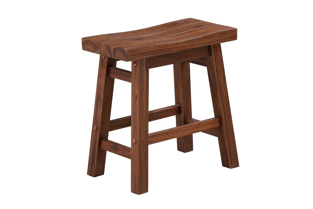 Boraam Sonoma Backless Saddle Dining Height Stool - Chestnut Wire-Brush - Set of - Diamond Home USA