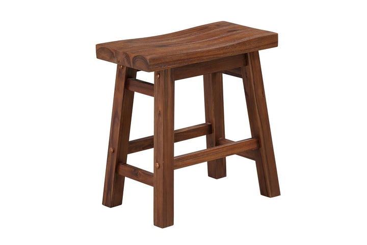 Boraam Sonoma Backless Saddle Dining Height Stool - Chestnut Wire-Brush - Set of - Diamond Home USA