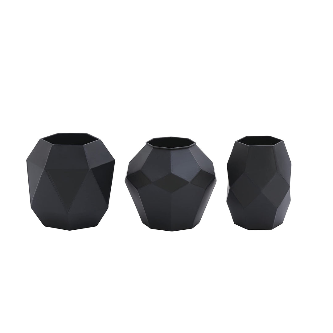 Black Iron Contemporary Vase (Set of 3) Modern - Diamond Home USA