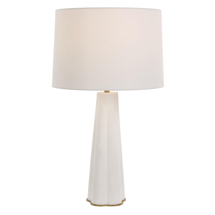 Satin White Ceramic Table Lamp 15" w X 26" h 15" d Modern Contemporary Bulbs