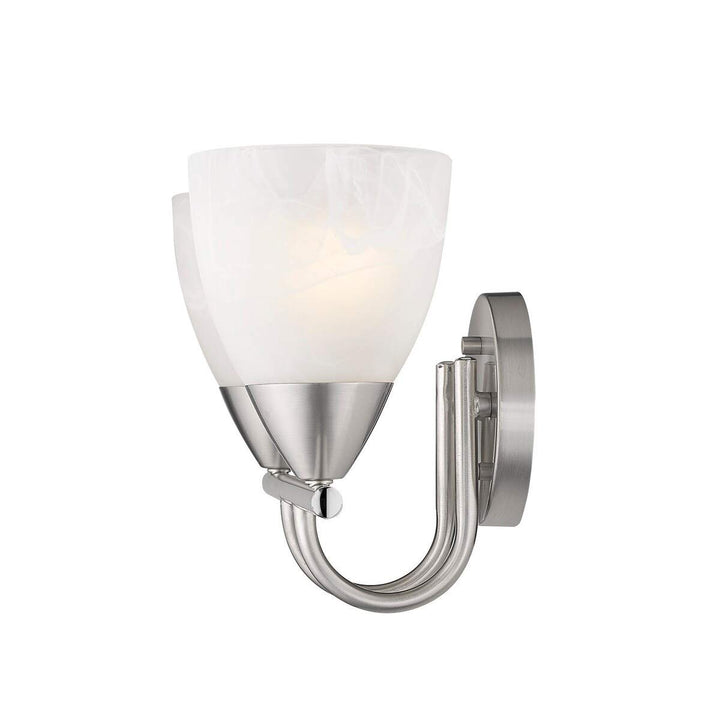 Swirl Glass Nickel Finish 2-Light Bath Vanity Light Metallic Modern Contemporary - Diamond Home USA