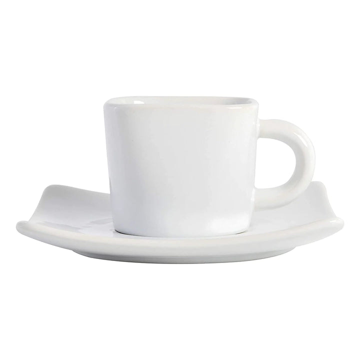 Gracious Dining 12 Piece 3.25 Oz. up and Saucer Set Ounces White Solid Square - Diamond Home USA