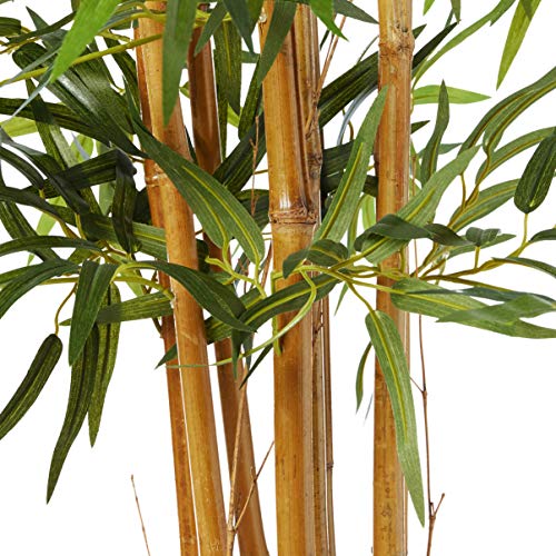 Nearly Natural 5812 5’ Bamboo Artificial Tree in White Tower Planter Green - Diamond Home USA