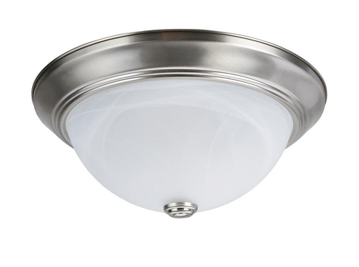 Aspen Creative 63014-1 2-Light Flush Mount in Brushed Nickel Finish with White