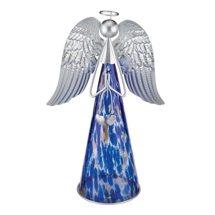 Angel Led 13" Indigo Blue Glass Handmade