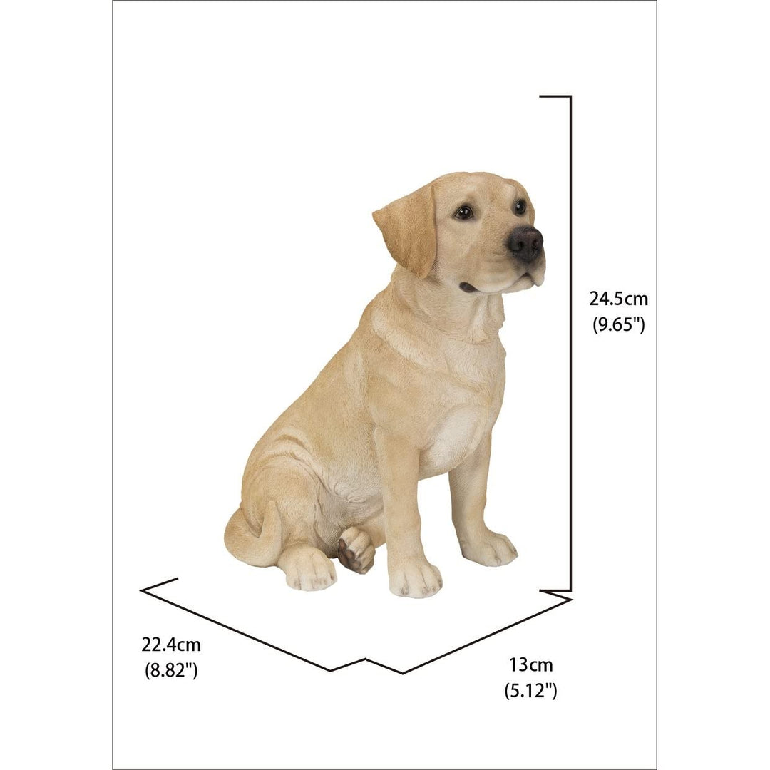 Sitting Brown Labrador Ultra Realistic Garden Statue Multi Color Polyresin