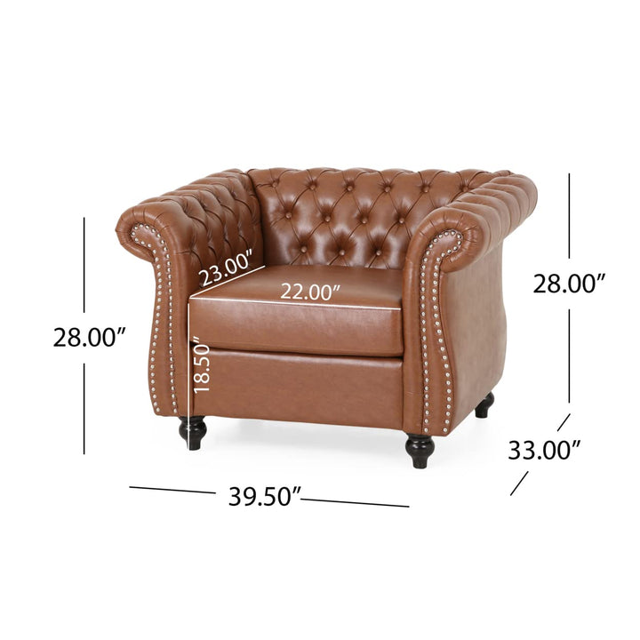 Christopher Knight Home Lucine Traditional Chesterfield Club Chair Cognac - Diamond Home USA