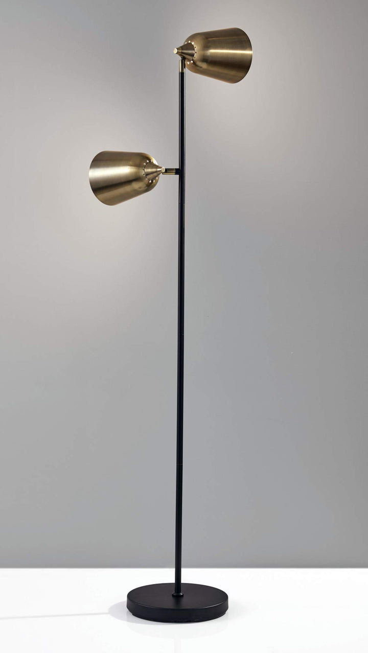 Adesso 3237-01 Floor-Lamps Brass w/Matte Black Accents - Diamond Home USA