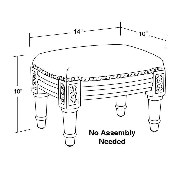 123 Creations Tan Magnolia Footstool with Antique White Finish - Diamond Home USA