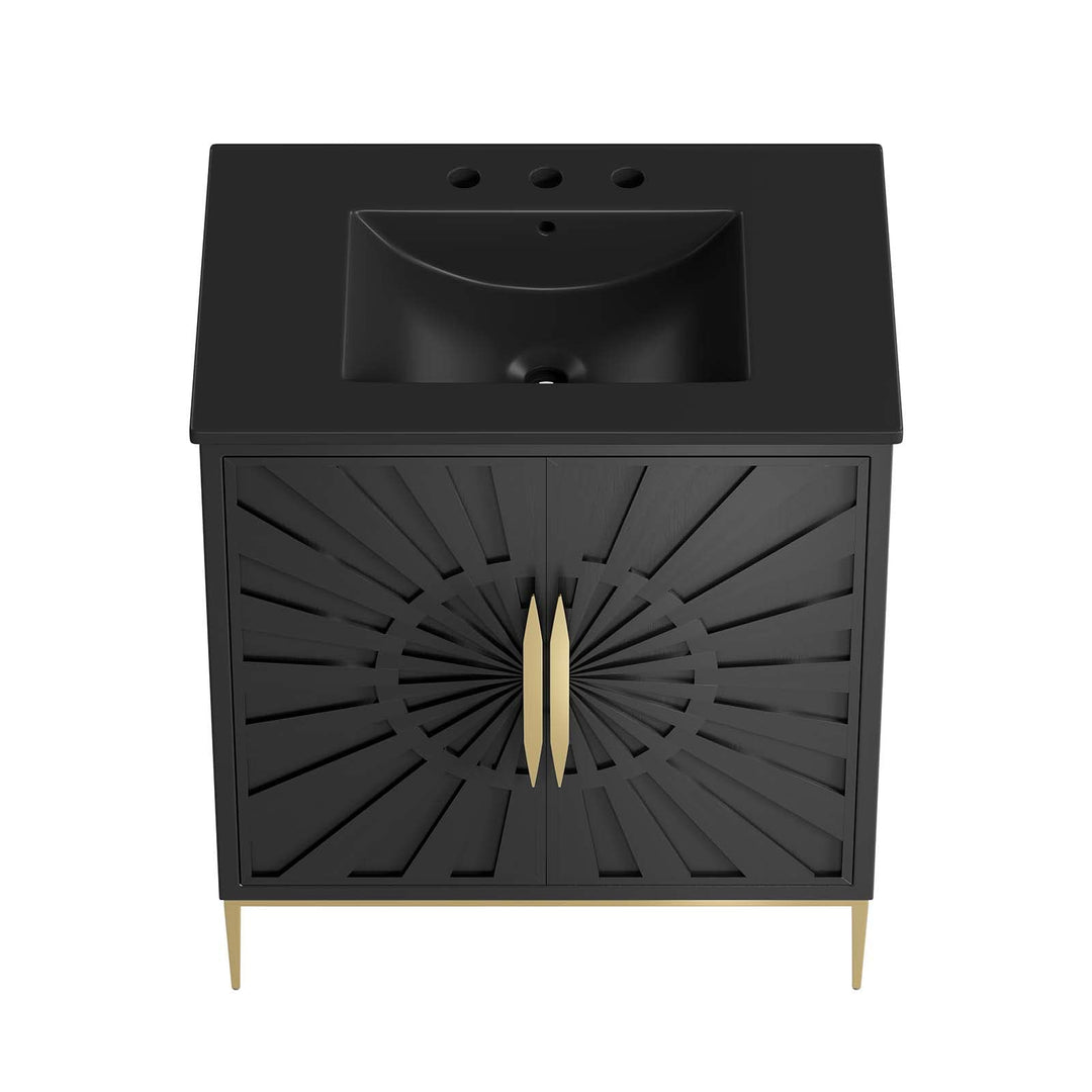 Modway Awaken Bathroom Vanity Cabinet 30" Black Black - Diamond Home USA