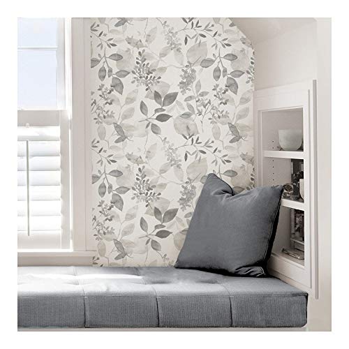 Grey Breezy Peel Stick Wallpaper X 20.5in Nature Modern Contemporary Wildlife - Diamond Home USA
