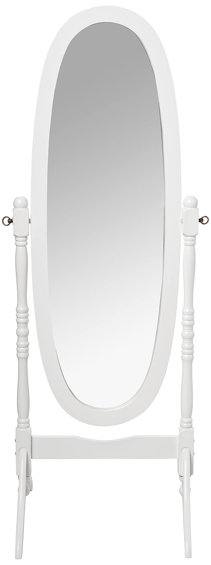 ORE Floor Mount International Cheval Standing Mirror 59.5" Height White Finish - Diamond Home USA