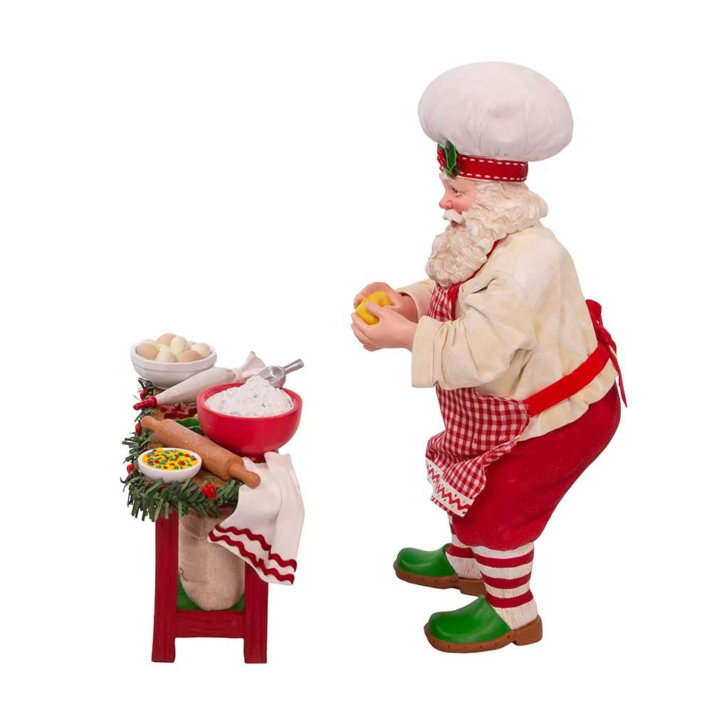 Kurt Adler 10.5-Inch Fabriché 2-Piece Baking Santa Set - Diamond Home USA