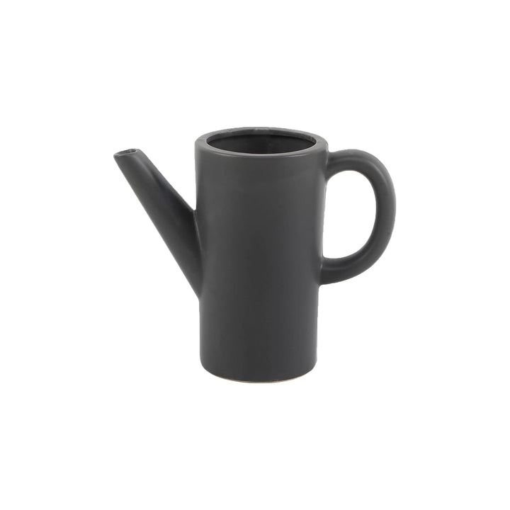 8.75" Ceramic Watering Can Matte Black