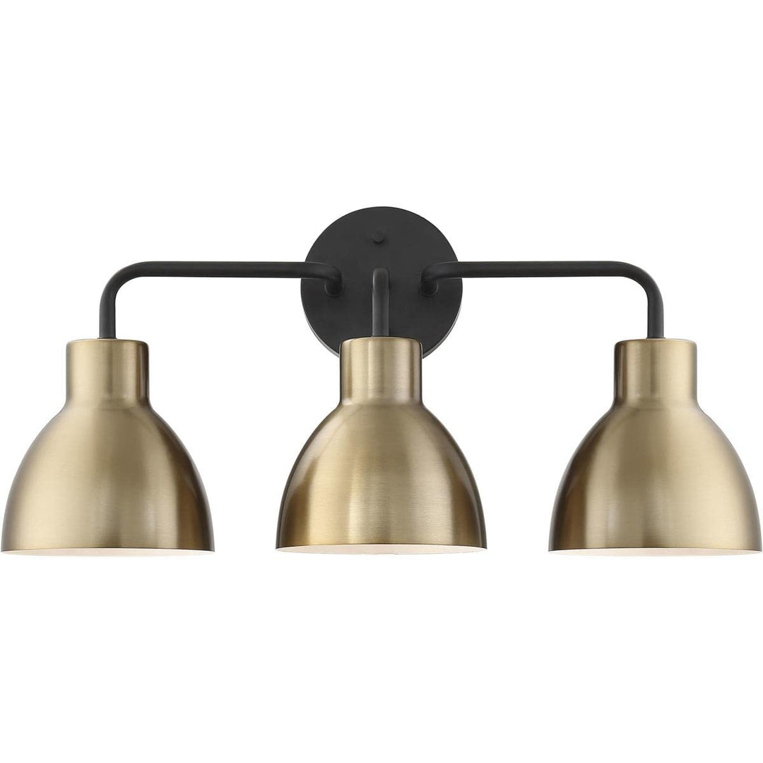 NUVO 60/6793 Sloan 3-Light ity Fixture Matte Black and Brass Finish 3 Lt.