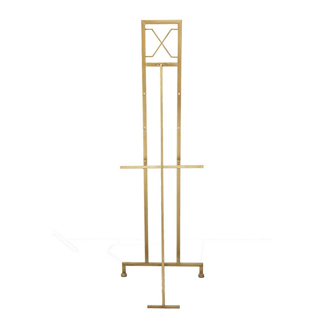 70 Inch Easel Stand Gold Iron Frame Free Standing Large Modern Contemporary - Diamond Home USA