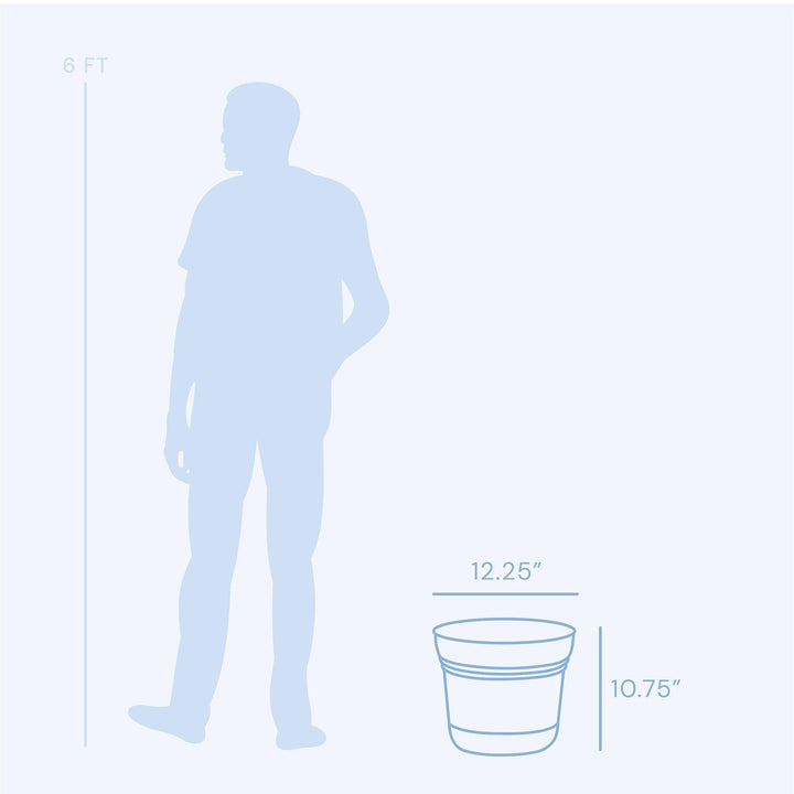 Saturn Round Planter with Saucer Tray: 12" Classic Blue Durable Plastic Pot - Diamond Home USA