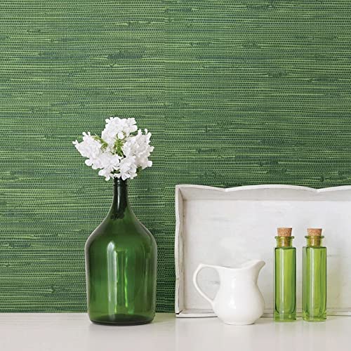 Fiber Green Grasscloth Wallpaper 20.5in X Abstract Modern Contemporary Paper - Diamond Home USA