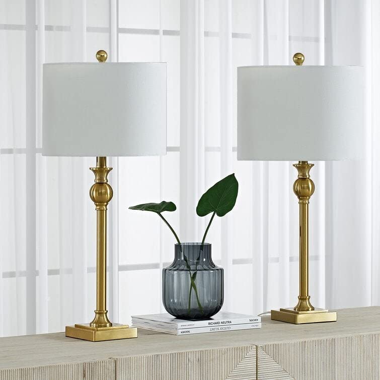 28" Gold Table Lamp Set (Set of 2) Farmhouse Mid-Century Modern Traditional - Diamond Home USA