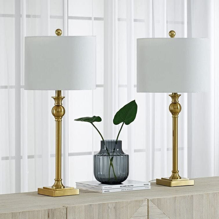 28" Gold Table Lamp Set (Set of 2) Farmhouse Mid-Century Modern Traditional - Diamond Home USA