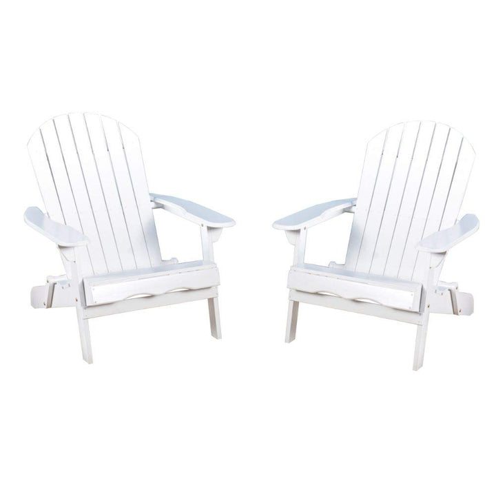 Christopher Knight Home Hanlee Folding Wood Adirondack Chairs 2-Pcs Set White