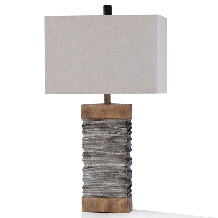 Darley Silver and Natural Wood Painted Table Lamp - Diamond Home USA