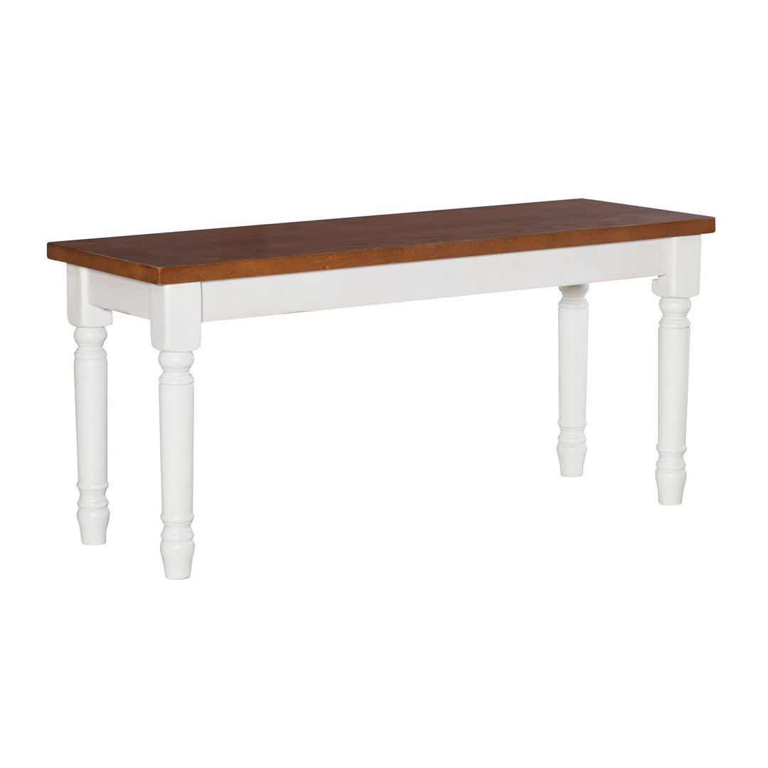 Powell Willow Modern Farmhouse Wood Bench Brown Painted
