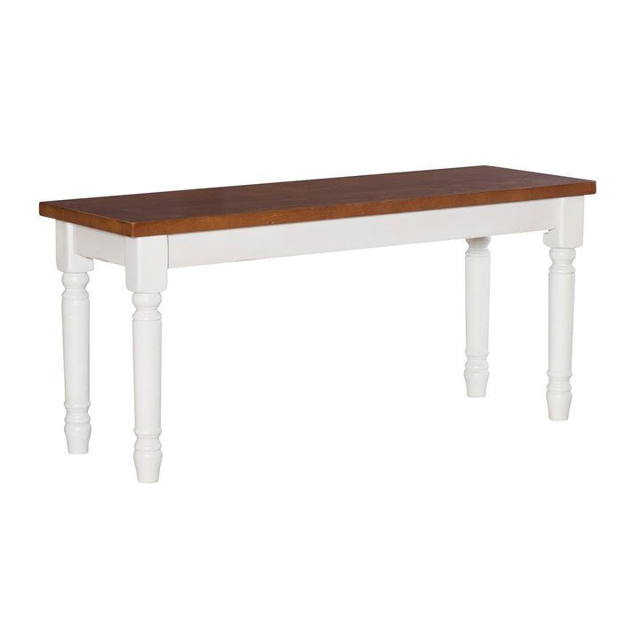 Powell Willow Modern Farmhouse Wood Bench Brown Painted