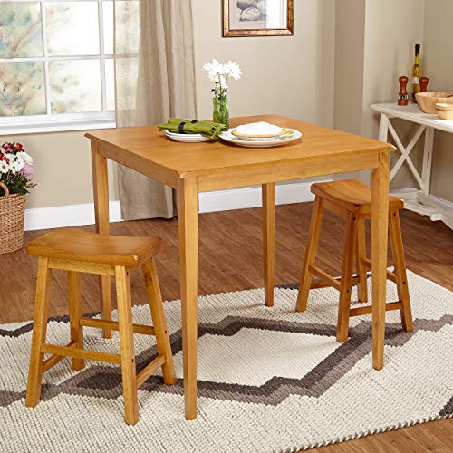 Trget Mrketing Systems Counter Height Belfst Tble with Apron Trimmed Edges Honey Oak - Diamond Home USA