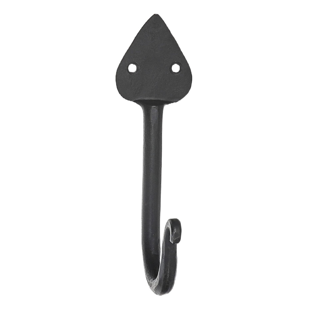 Single Spade Iron Wall Hook (Gun Metal) Set of 4 Black Classic Metal Matte