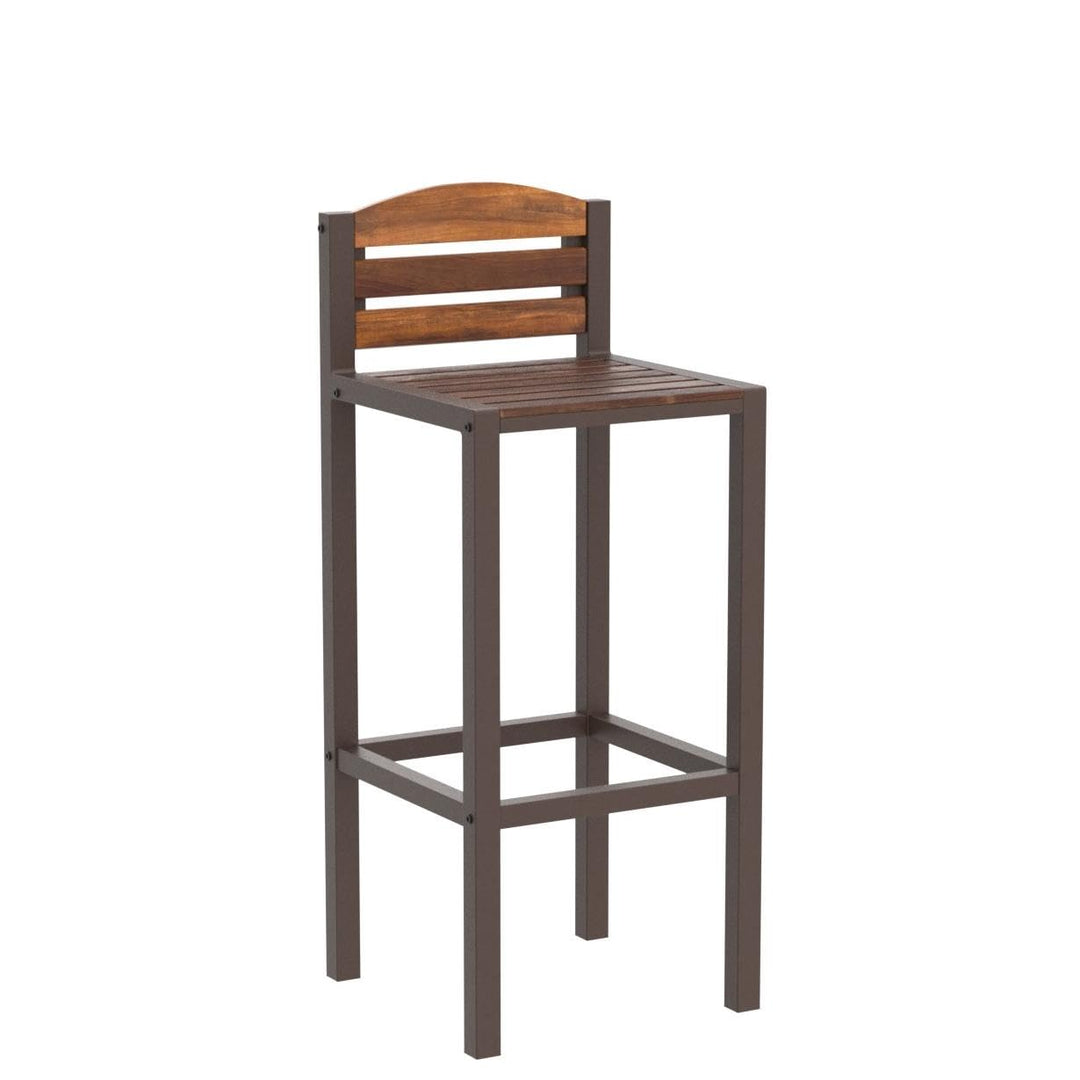 Christopher Knight Home Milos Acacia Barstools 2-Pcs Set Dark Brown / Rustic - Diamond Home USA