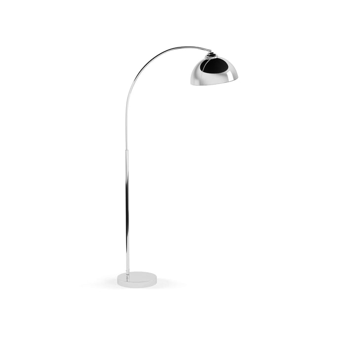 Chrome Arc Floor Lamp Silver Glam Mid-Century Modern Contemporary - Diamond Home USA
