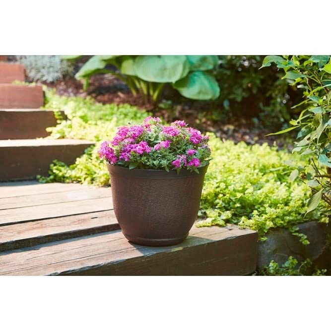 Southern Patio HDR-012146 Cronus Planter Hot Coal 8" Dia. - Diamond Home USA