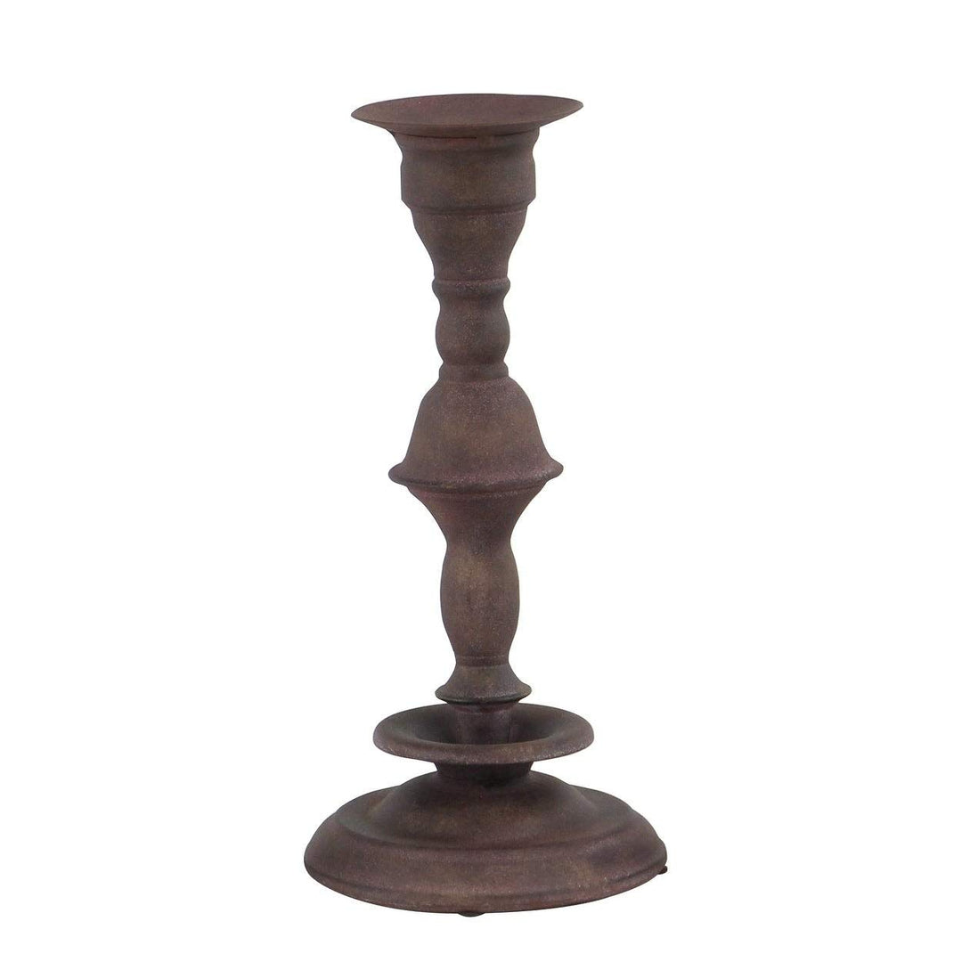 Set of 3 Rustic 13 17 and 19 Inch Dark Brown Metal Candle Holder Iron - Diamond Home USA
