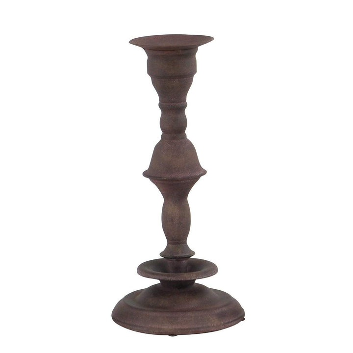Set of 3 Rustic 13 17 and 19 Inch Dark Brown Metal Candle Holder Iron - Diamond Home USA