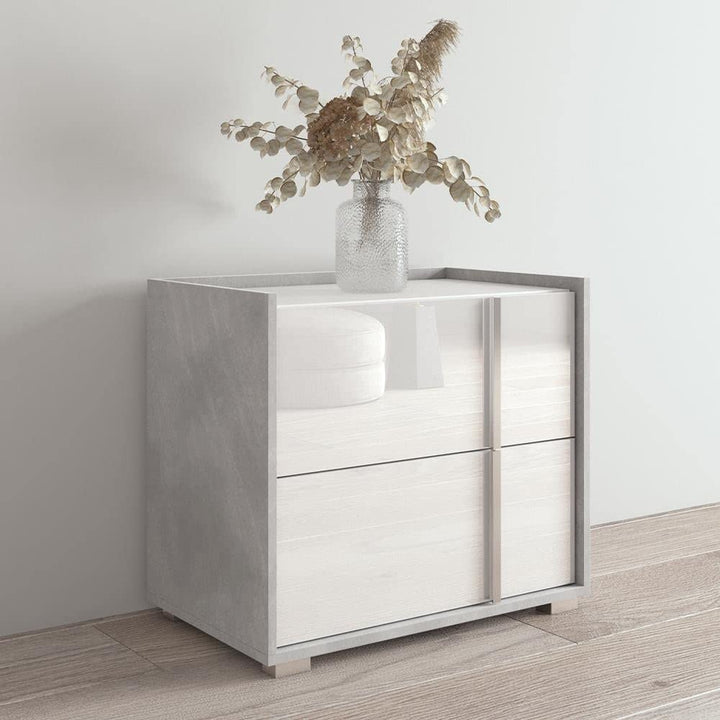 Sky 25" Nightstand White Mid-Century Modern Contemporary MDF Glossy Matte - Diamond Home USA