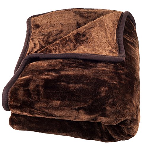 Windsor Home Contemporary Solid Soft Heavy Thick Plush Mink Blanket - 8 pounds Brown